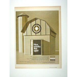 Vintage 1967 Interstate Container Hex Marks Spot Print Advertisement Barn Silo